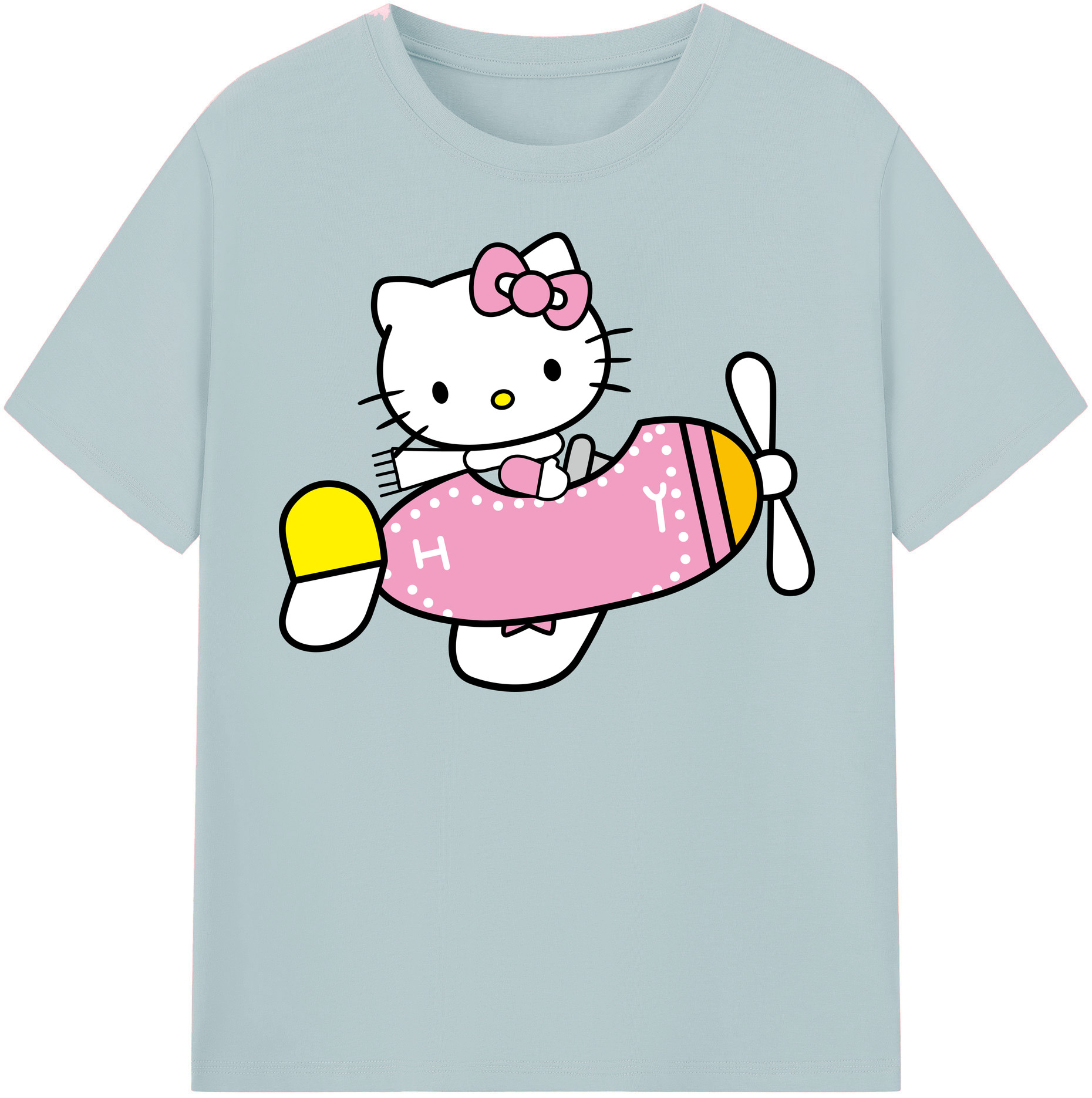 （画像用） Hello Kitty ハローキティ 綿100％半袖Tシャツ（フロントプリント）